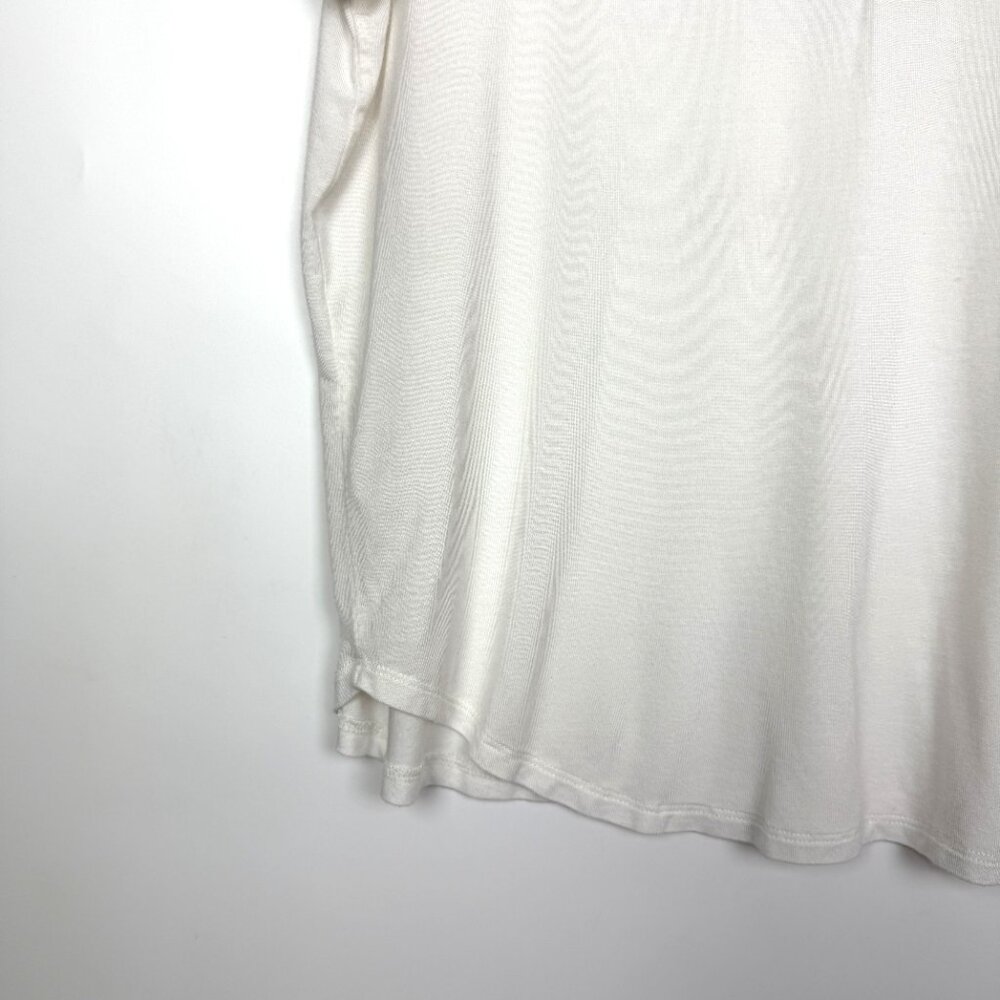 Eberjey Agnes‎ Short Sleeve Boyfriend Top Ivory Size Small - Picture 4 of 9